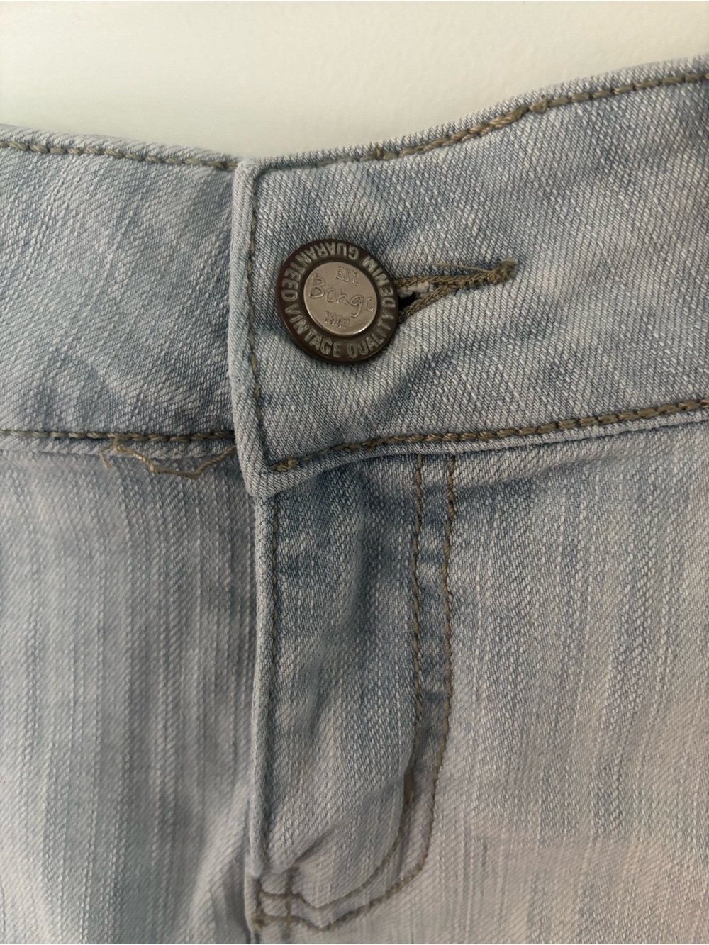 Vintage Y2K Bongo Tiered Ruffle Denim Mini Skirt Frayed Raw Hem - Picture 2 of 6